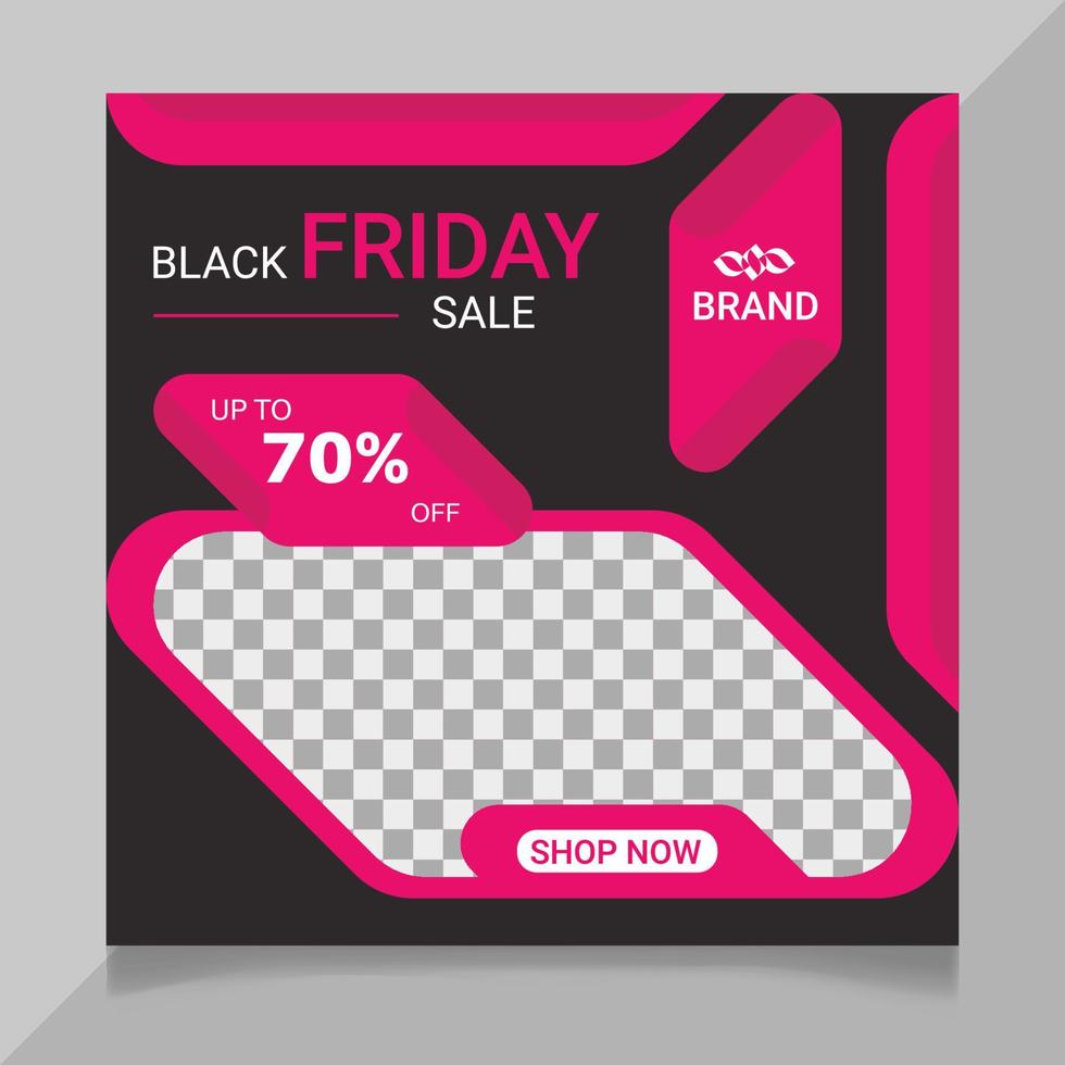 Black friday sale social media post design vector