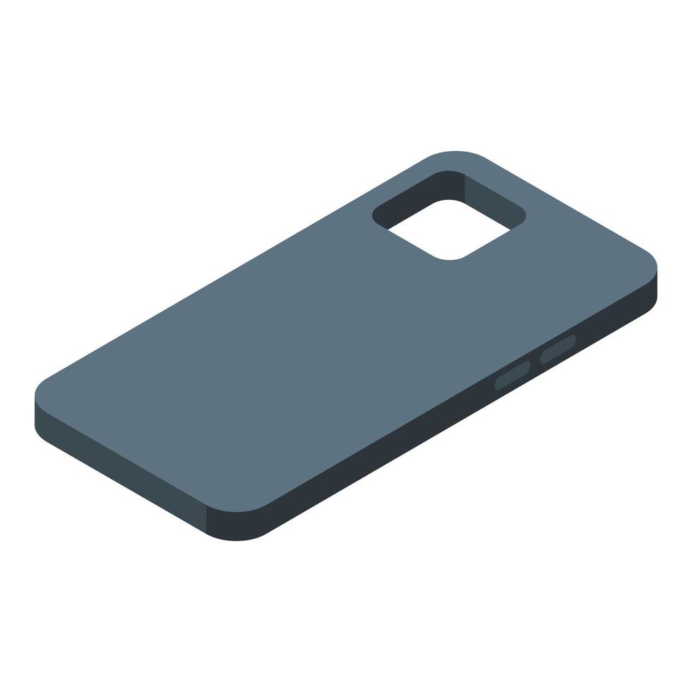 Black case icon isometric vector. Phone cover vector