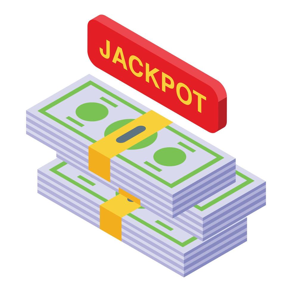 Cash jackpot icon isometric vector. Box game vector