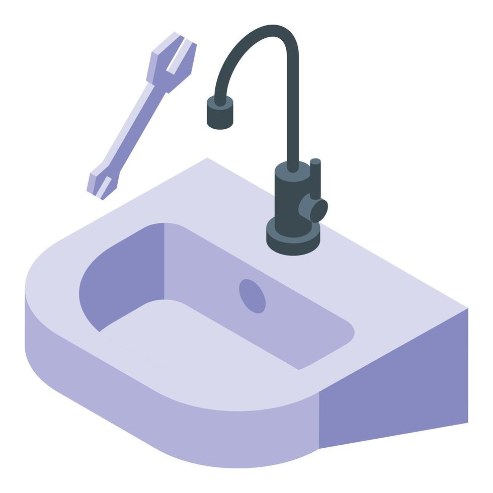 icono de reparación de baño vector isométrico. servicio de limpieza