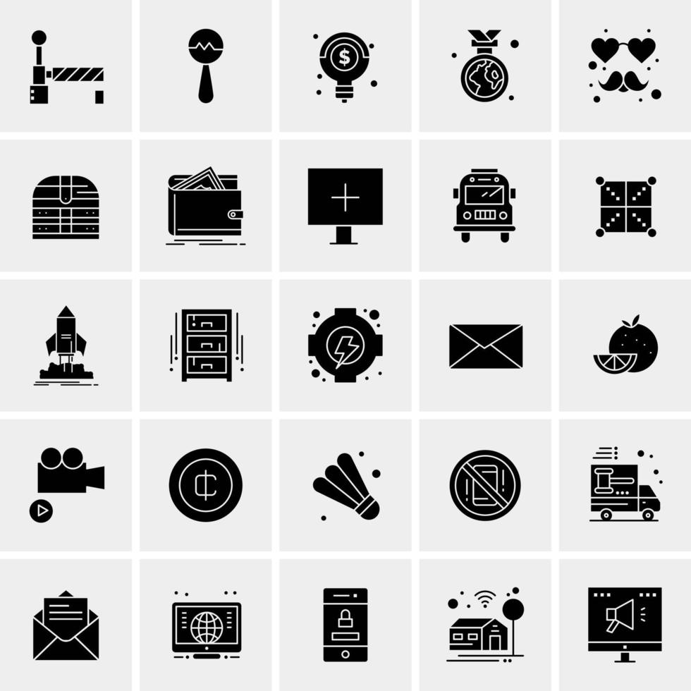 25 iconos de negocios universales vector ilustración de icono creativo para usar en proyectos relacionados con la web y dispositivos móviles