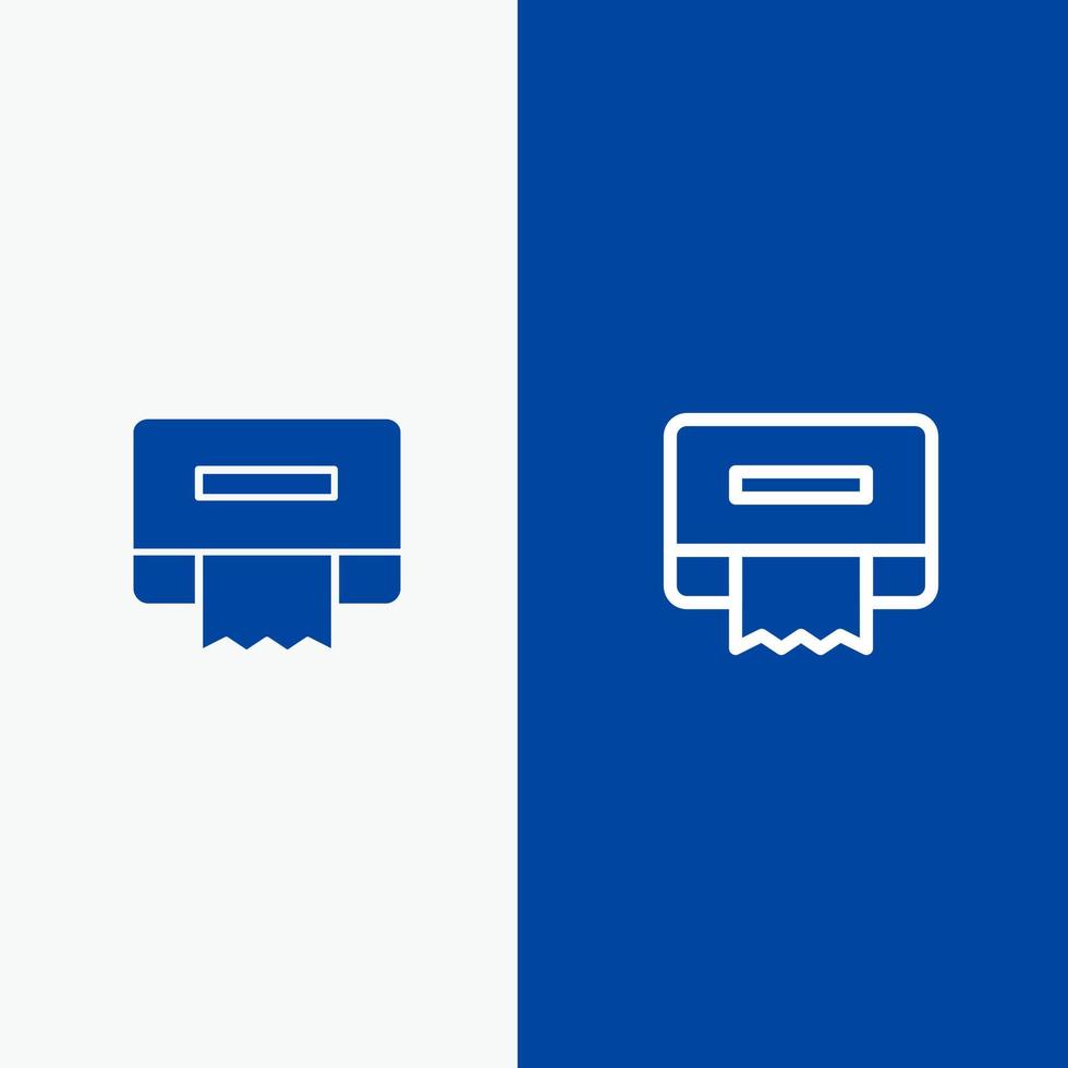 Cleaning Paper Tissue Line and Glyph Solid icon Blue banner Line and Glyph Solid icon Blue banner vector