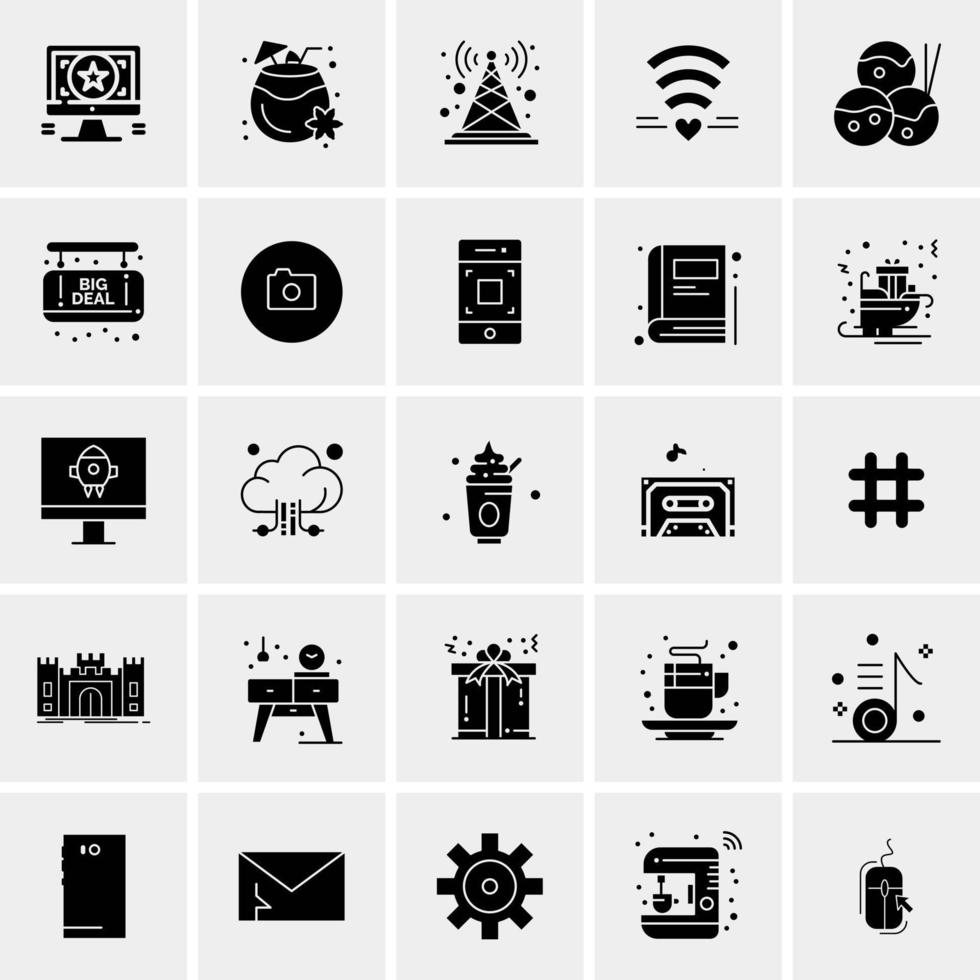 25 iconos de negocios universales vector ilustración de icono creativo para usar en proyectos relacionados con la web y dispositivos móviles