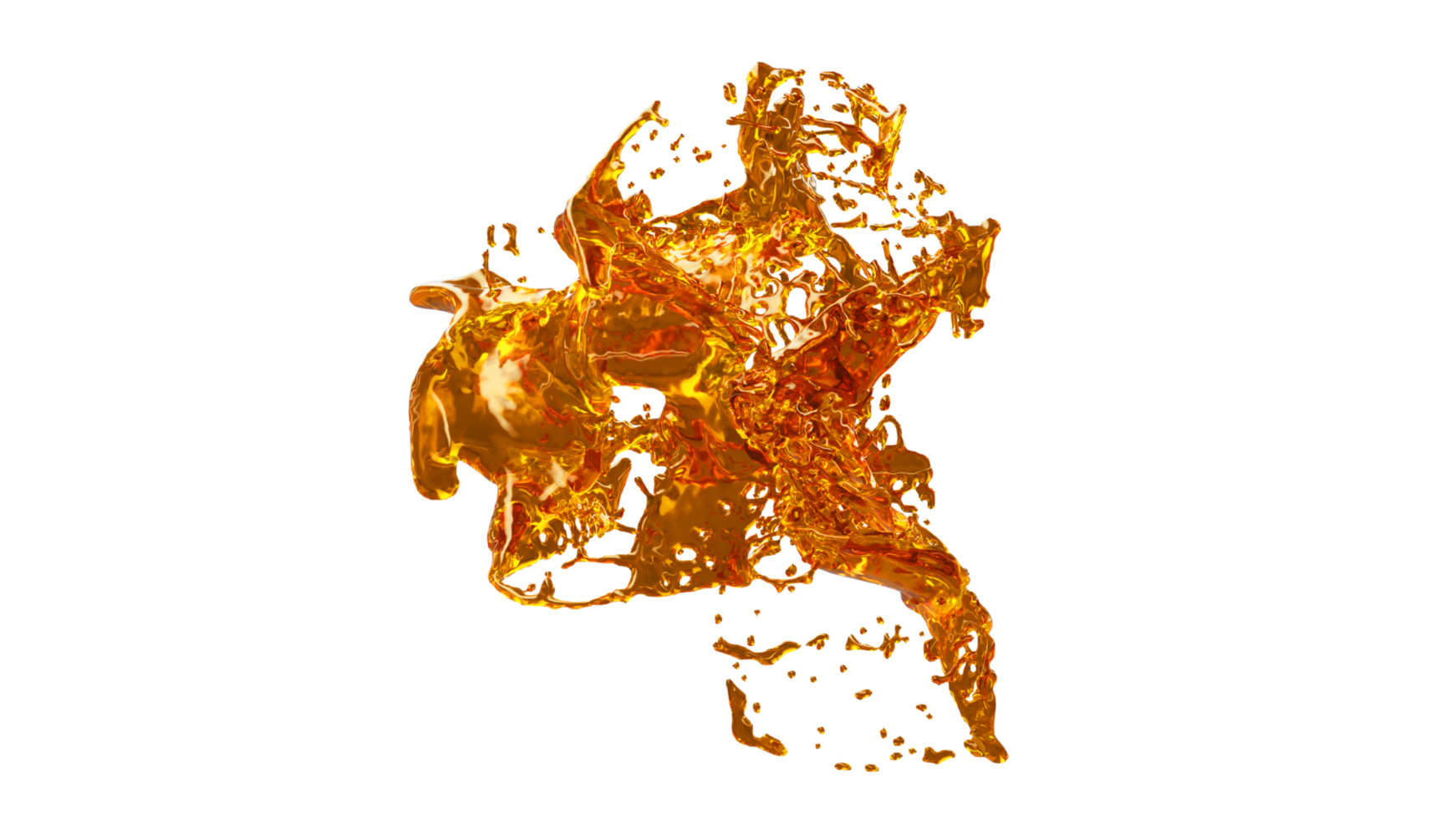 Olive Oil, Honey Splash with droplets . 3d rendering. PNG alpha channel.