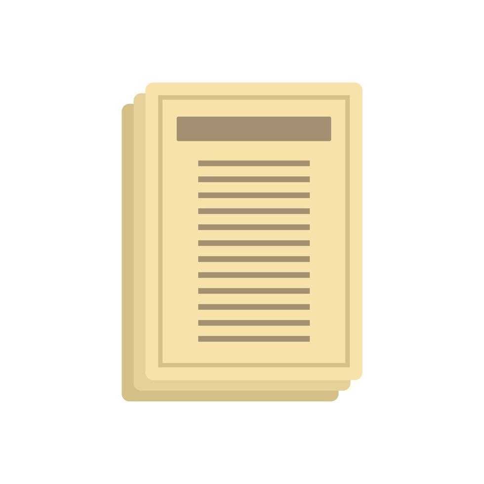 Attestation papers icon flat isolated vector