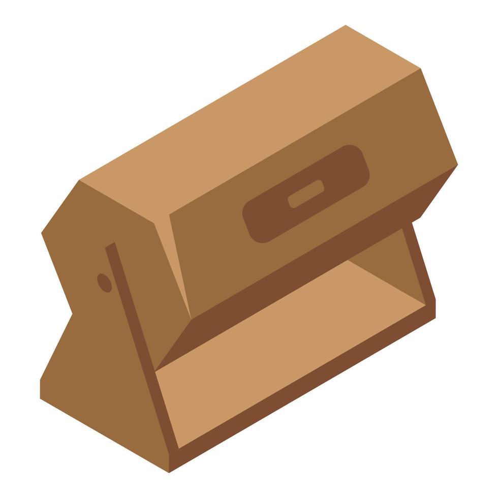 Wood sweepstake icon isometric vector. Box game vector