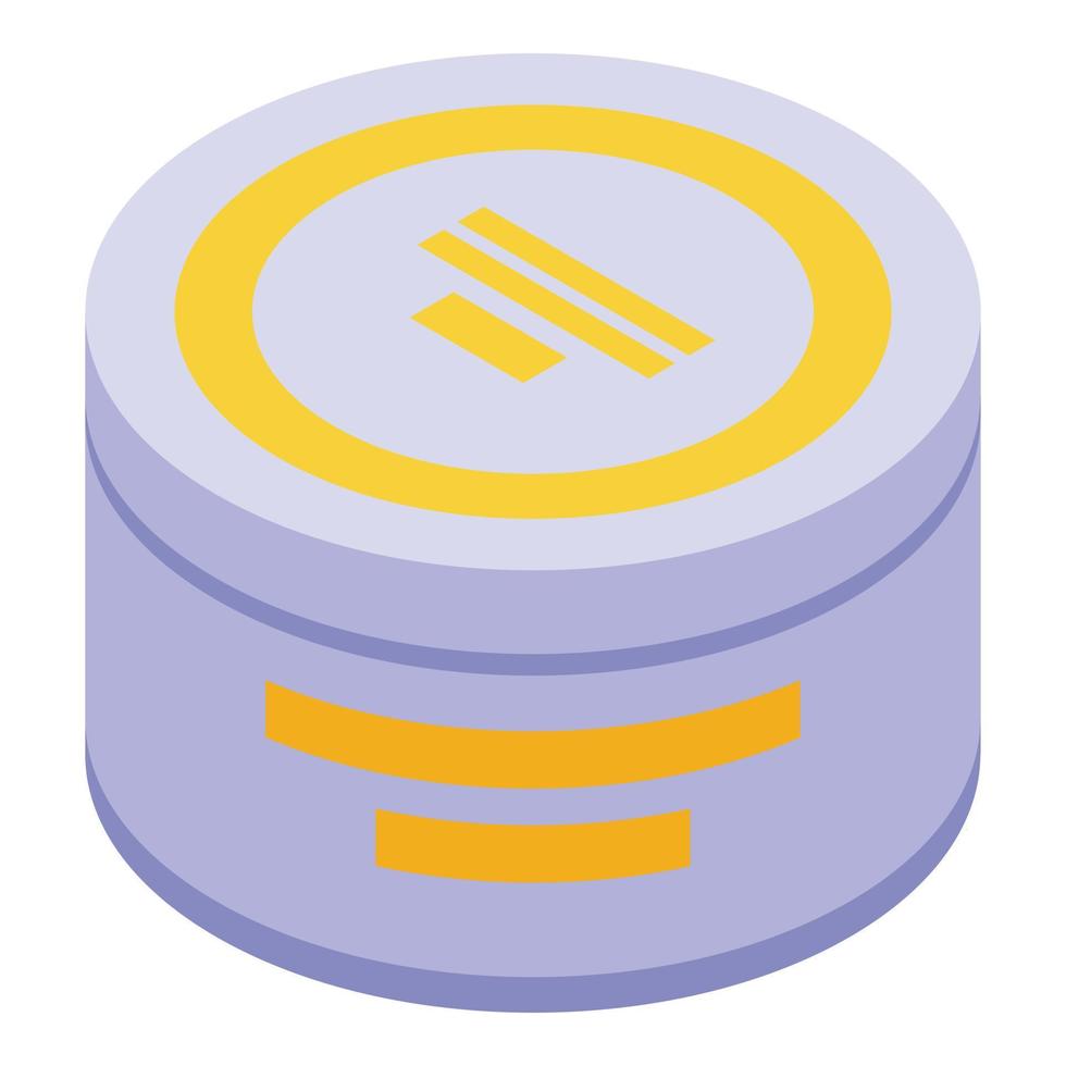 Care cream jar icon isometric vector. Eye patch vector