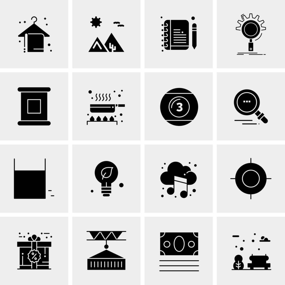 16 iconos universales de negocios vector ilustración de icono creativo para usar en proyectos relacionados con la web y dispositivos móviles