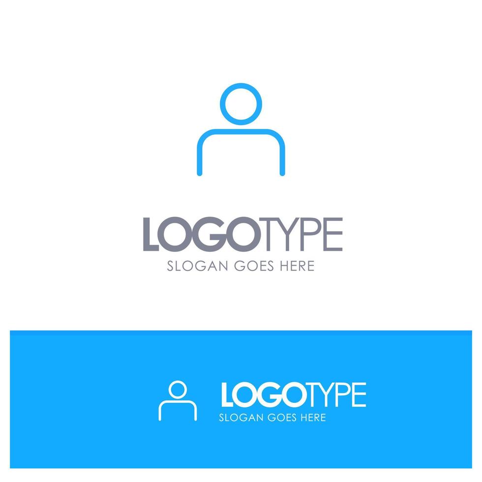 el perfil de personas de instagram establece el logotipo de contorno azul del usuario con un lugar para el eslogan vector