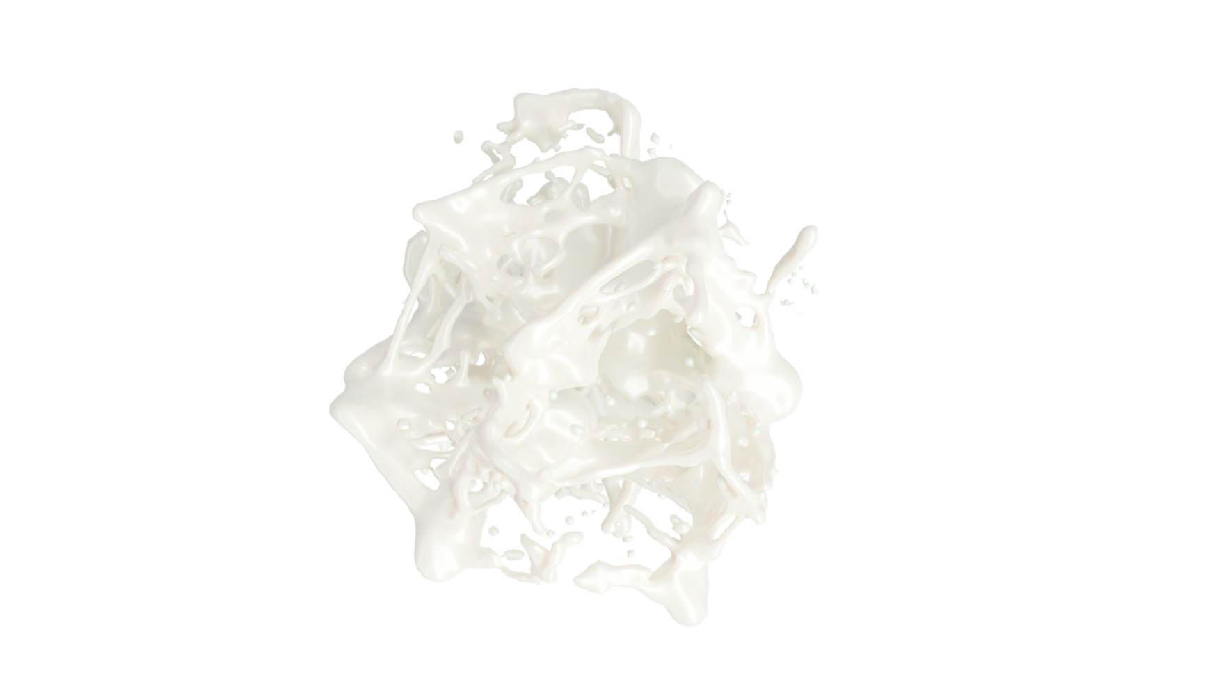 respingo de leite com gotas. renderização 3D. png canal alfa.