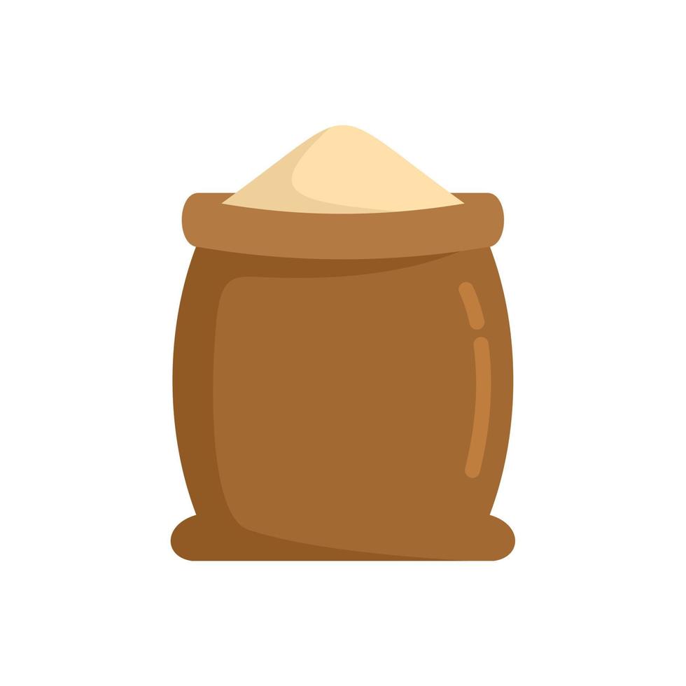 Open flour sack icon flat isolated vector