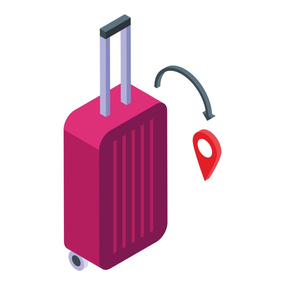 Travel bag icon isometric vector. Globe map vector