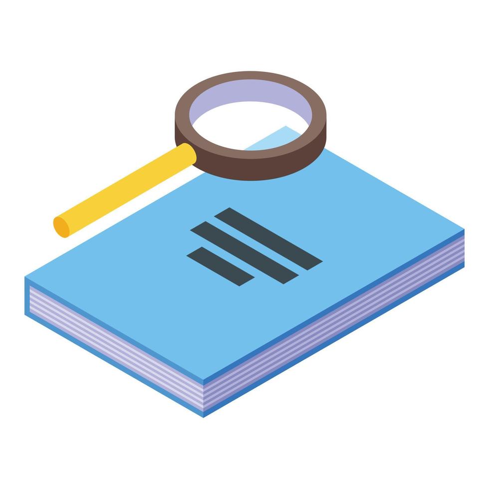 Study book icon isometric vector. Case research vector