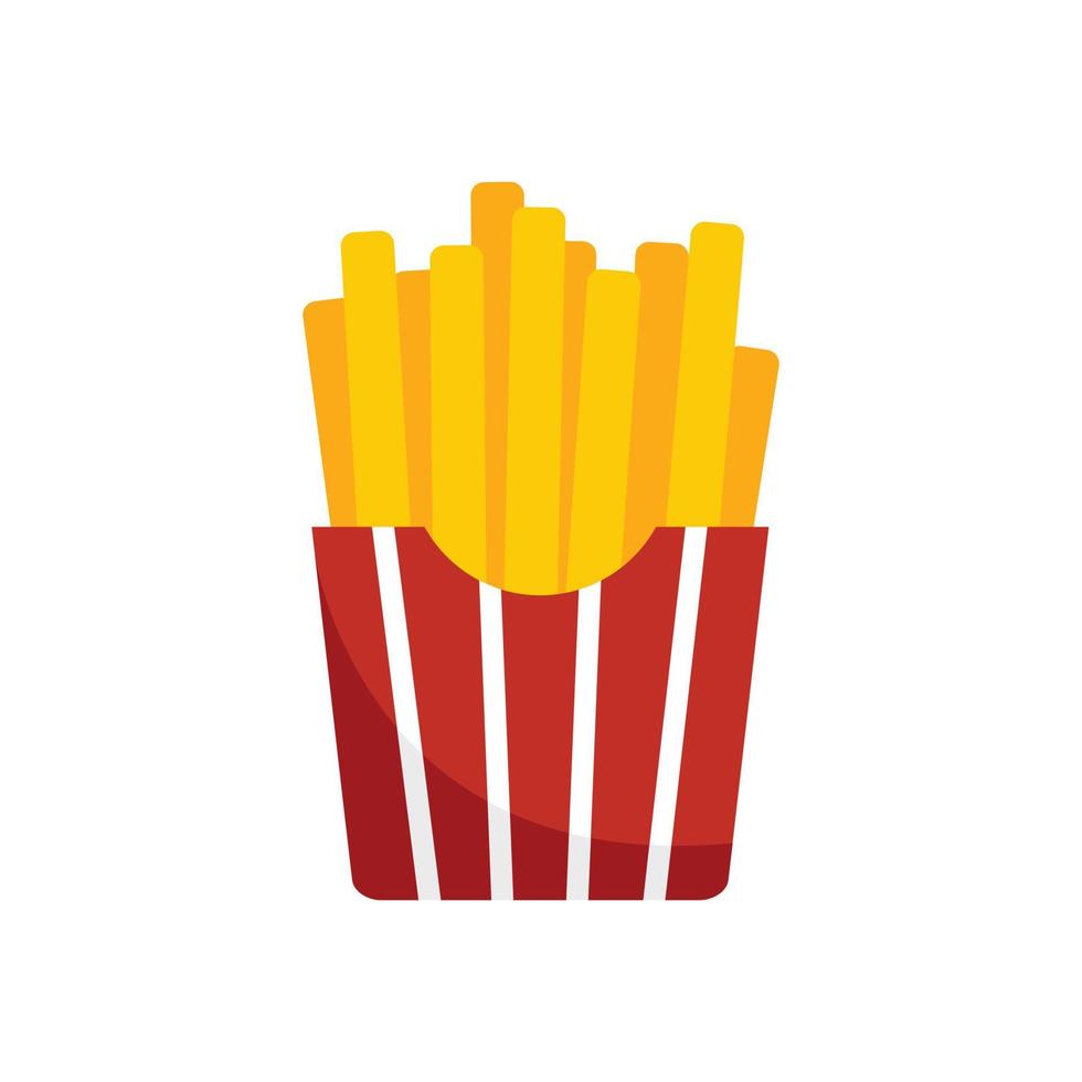 French fries box icon flat isolated vector