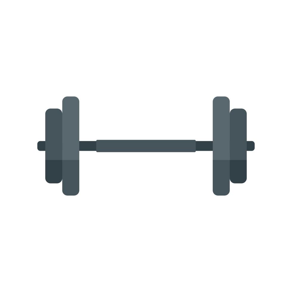 Gym barbell icon flat isolated vector