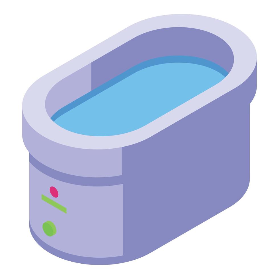 Blue wax bath icon isometric vector. Spa aroma vector