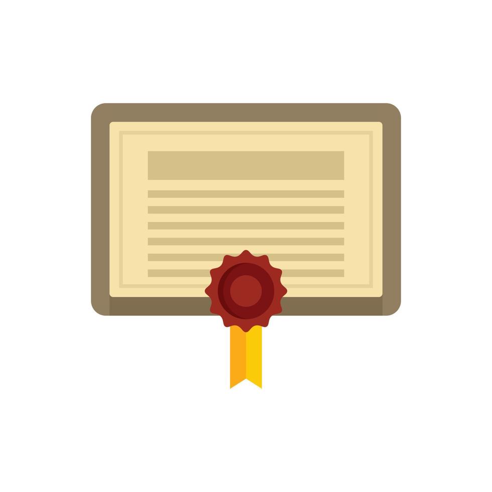 Attestation certificate icon flat isolated vector