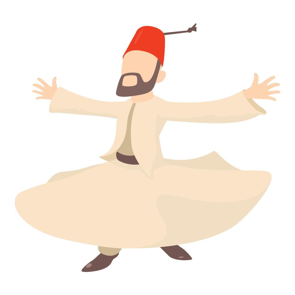 Arabic man icon, cartoon style vector
