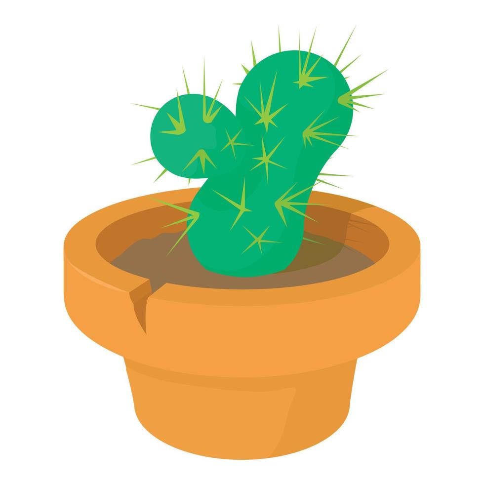 Cactus icon, cartoon style vector