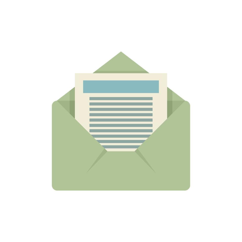 Document email icon flat isolated vector