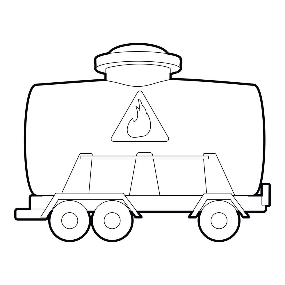 icono de tanque de ferrocarril, estilo de contorno vector