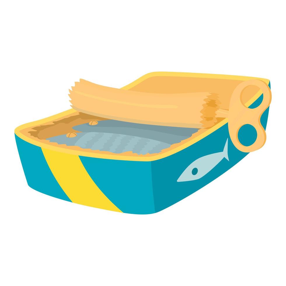 Canned fish icon , cartoon style vector