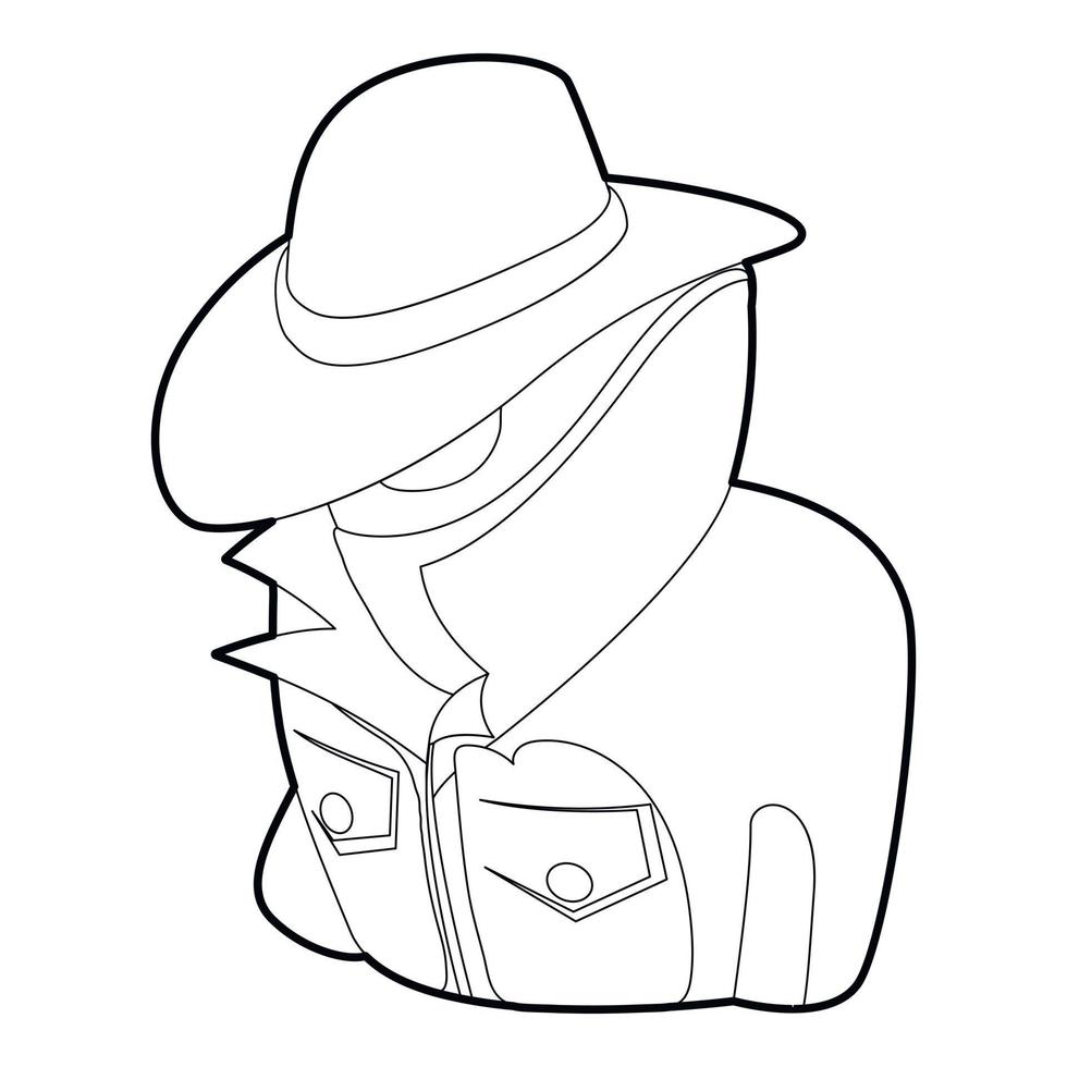 Spy icon, outline style vector