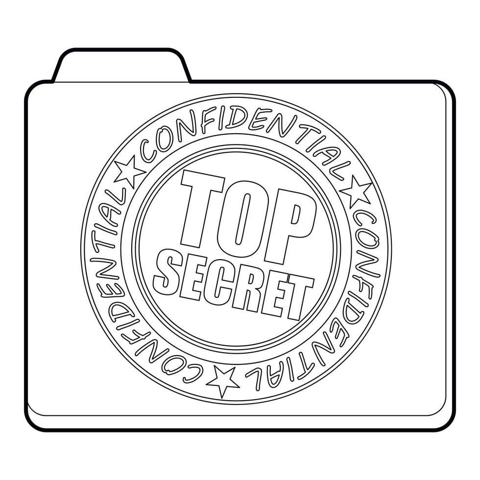 Top secret icon, outline style vector