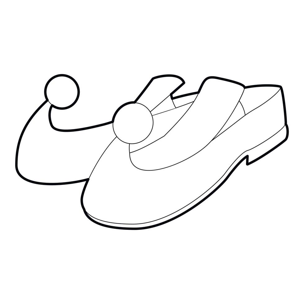 icono de zapatos árabes, estilo de esquema vector