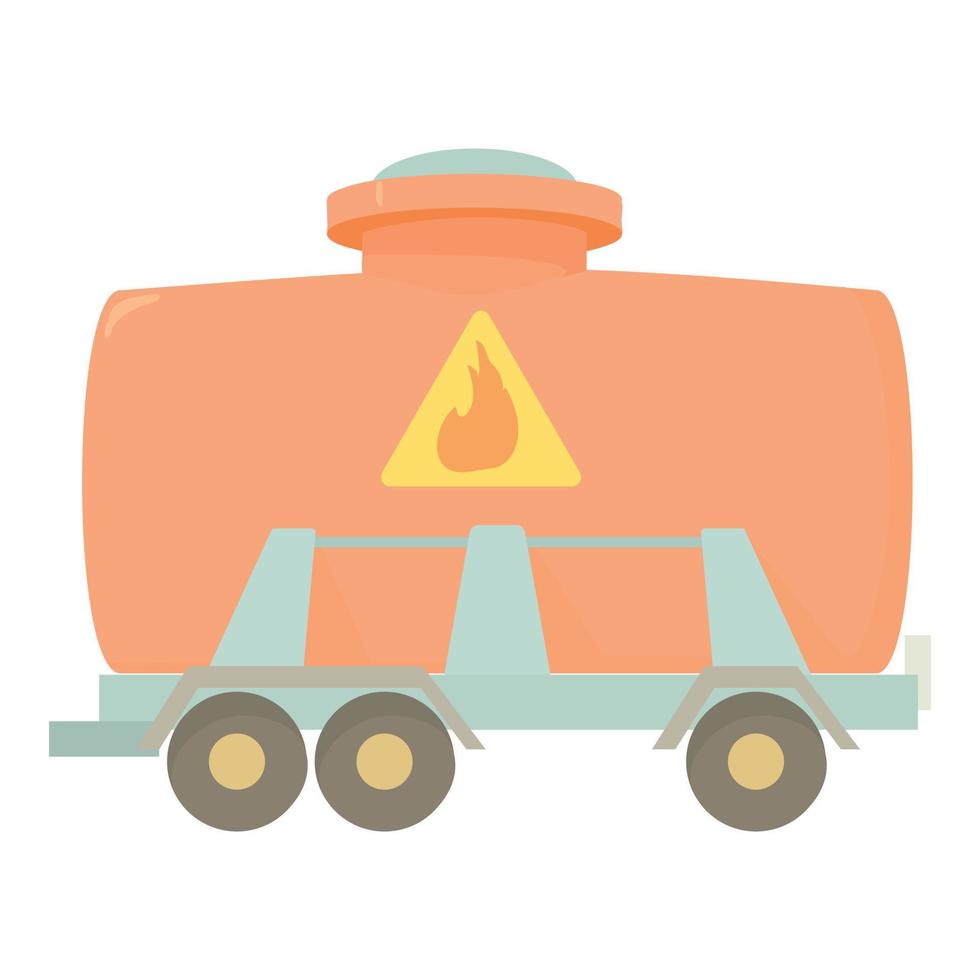 Railroad tank icon, cartoon style vector