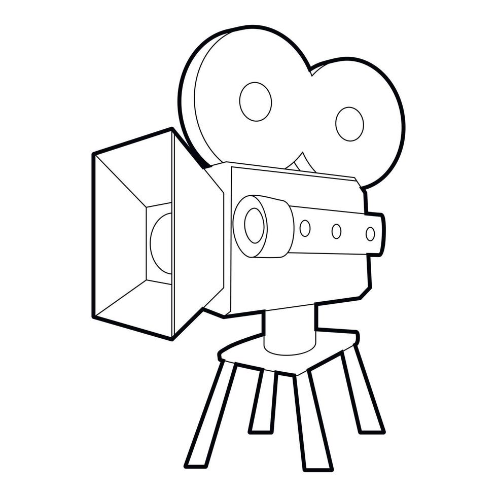 Camera icon, outline style vector