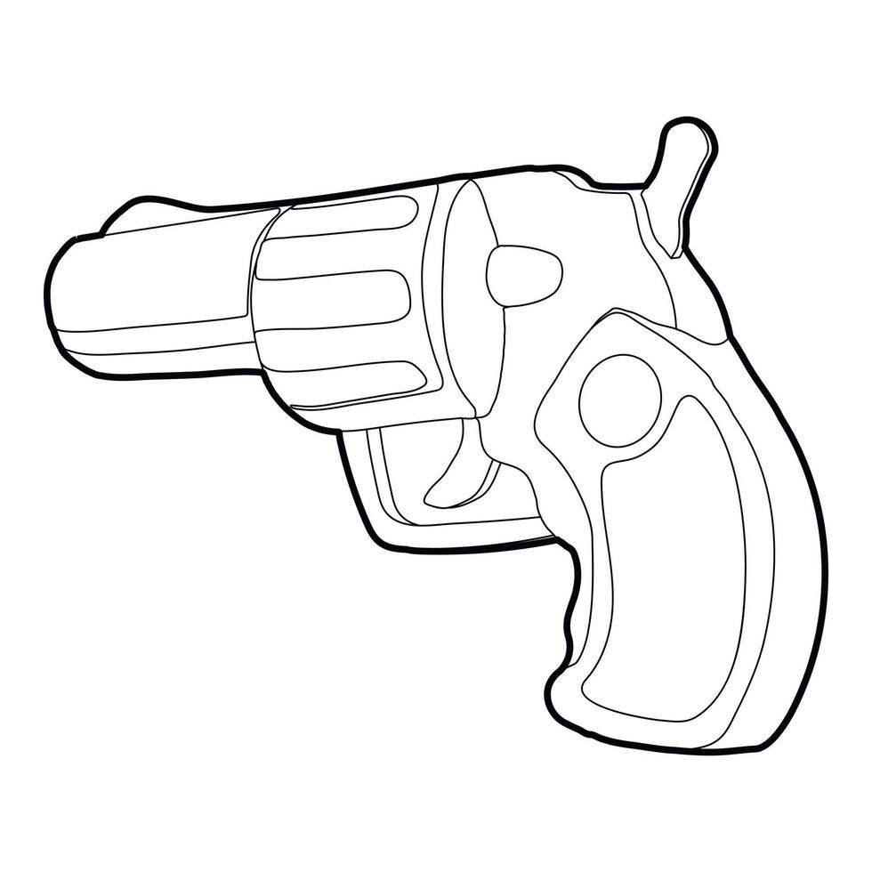 Gun icon, outline style vector