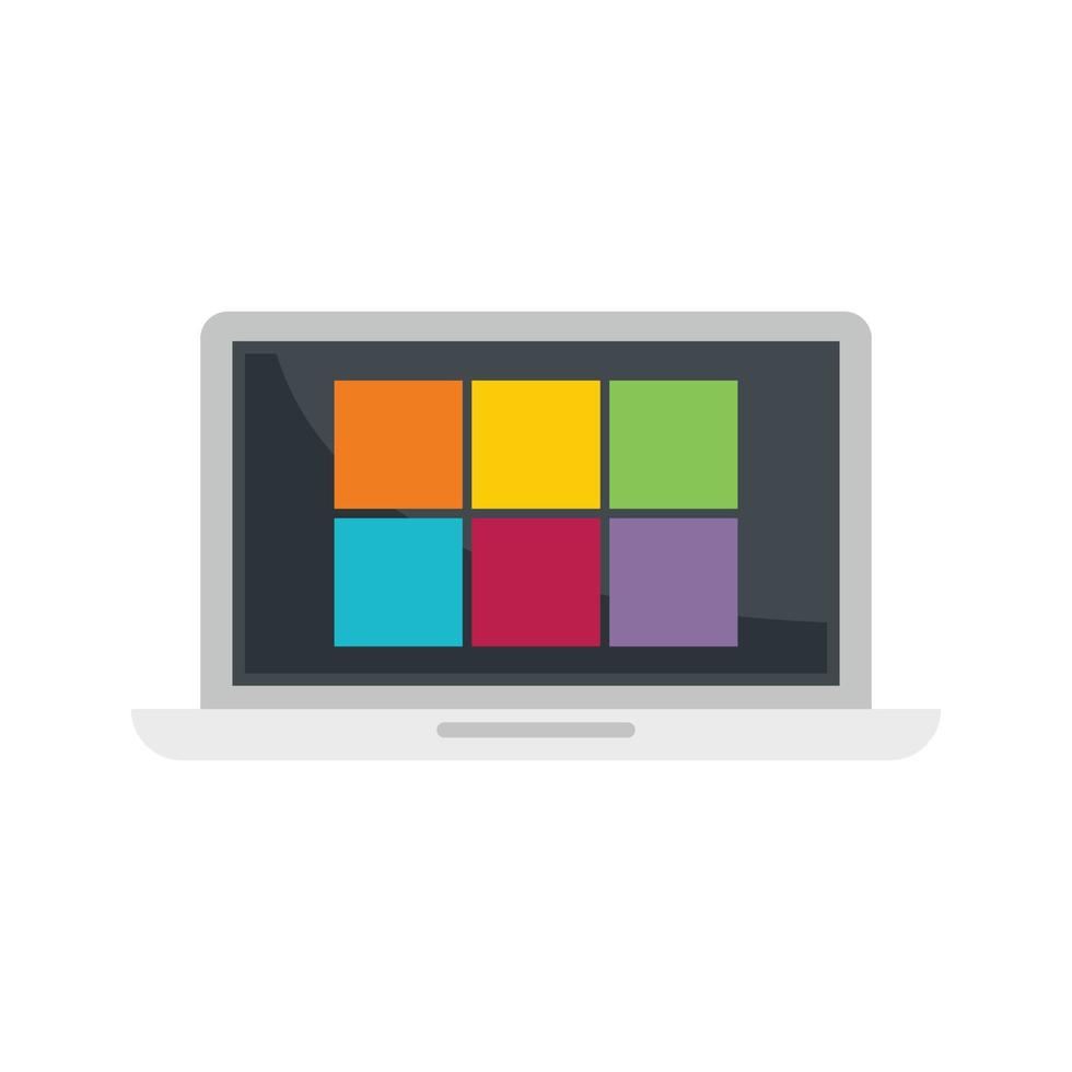 Laptop remote control icon flat isolated vector