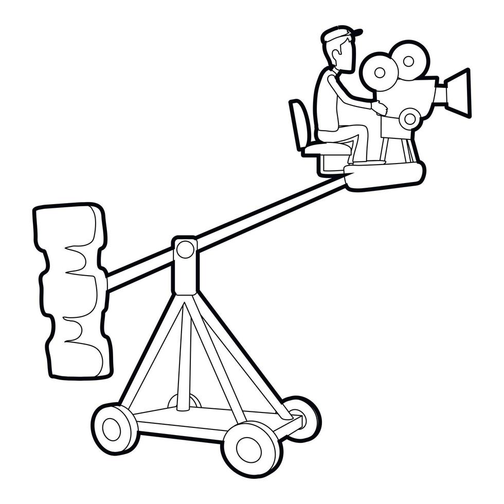 icono de filmación difícil, estilo de esquema vector