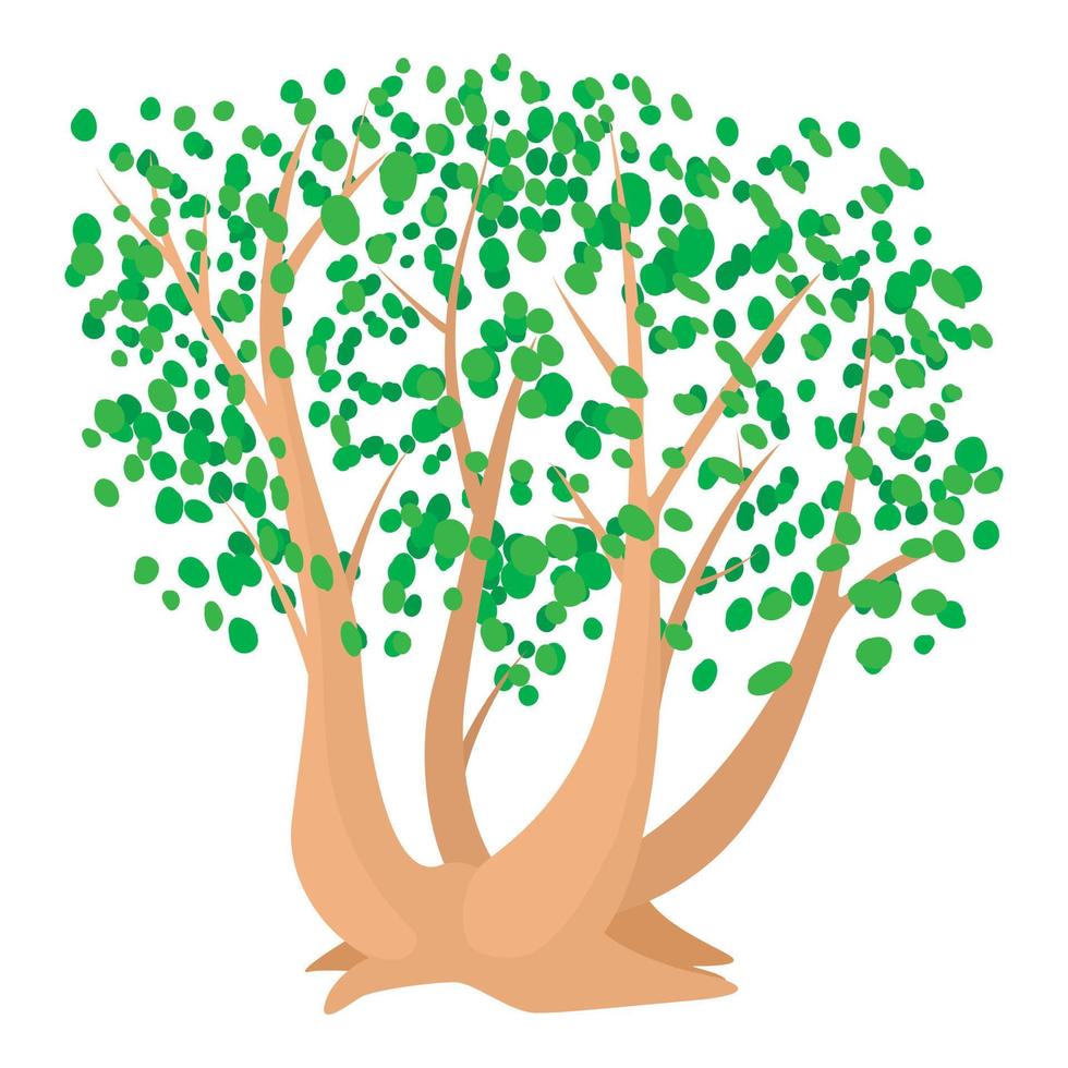 icono de árbol, estilo de dibujos animados vector