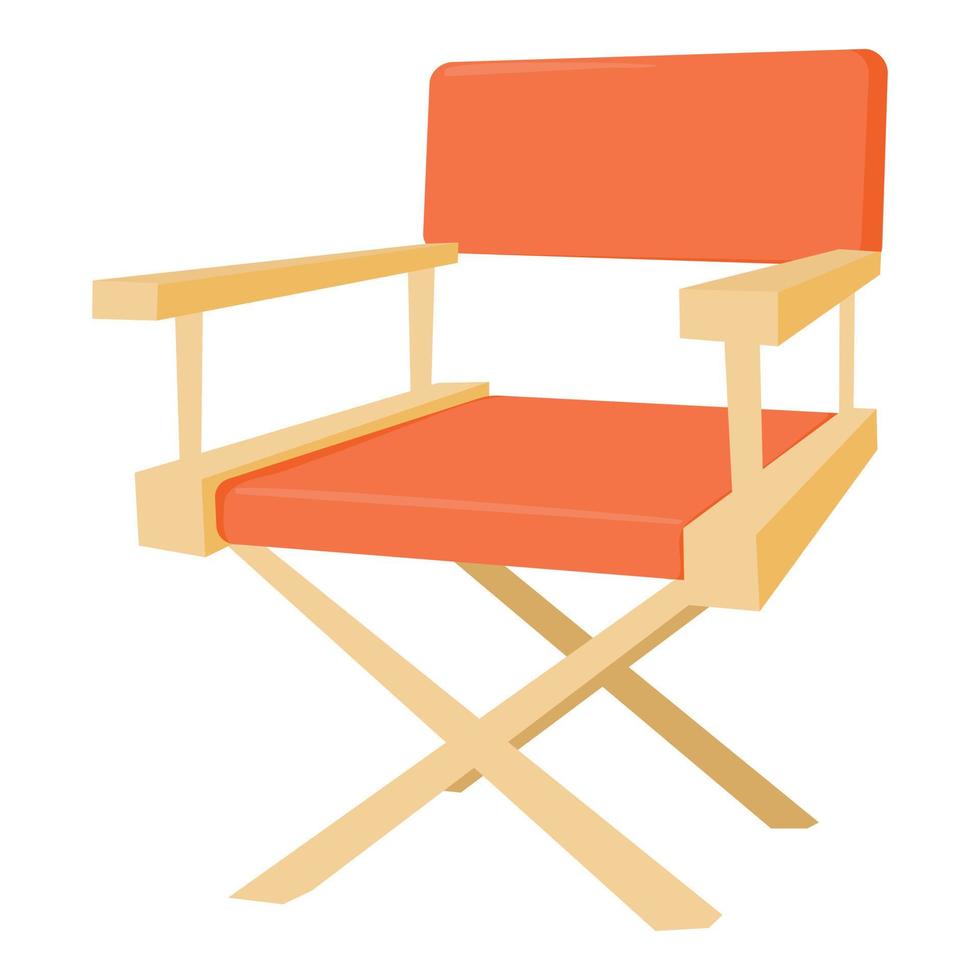 Film director chair icon, cartoon style vector