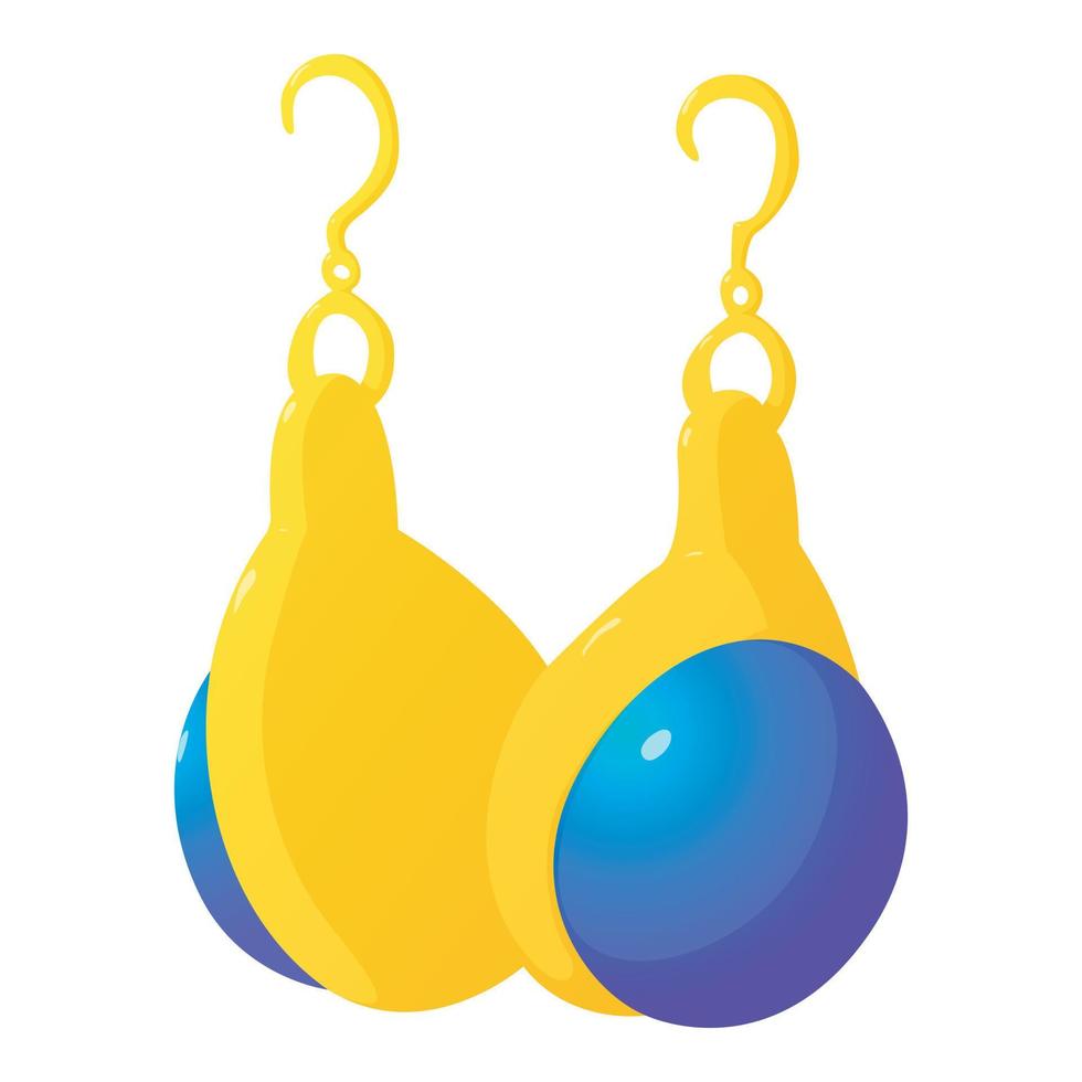 Beautiful earrings icon, cartoon style vector