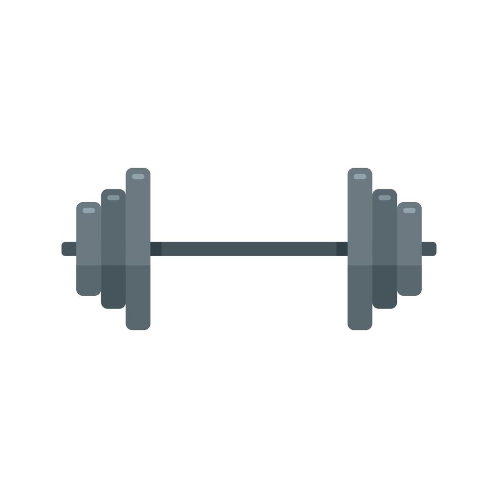 Steel barbell icon flat isolated vector
