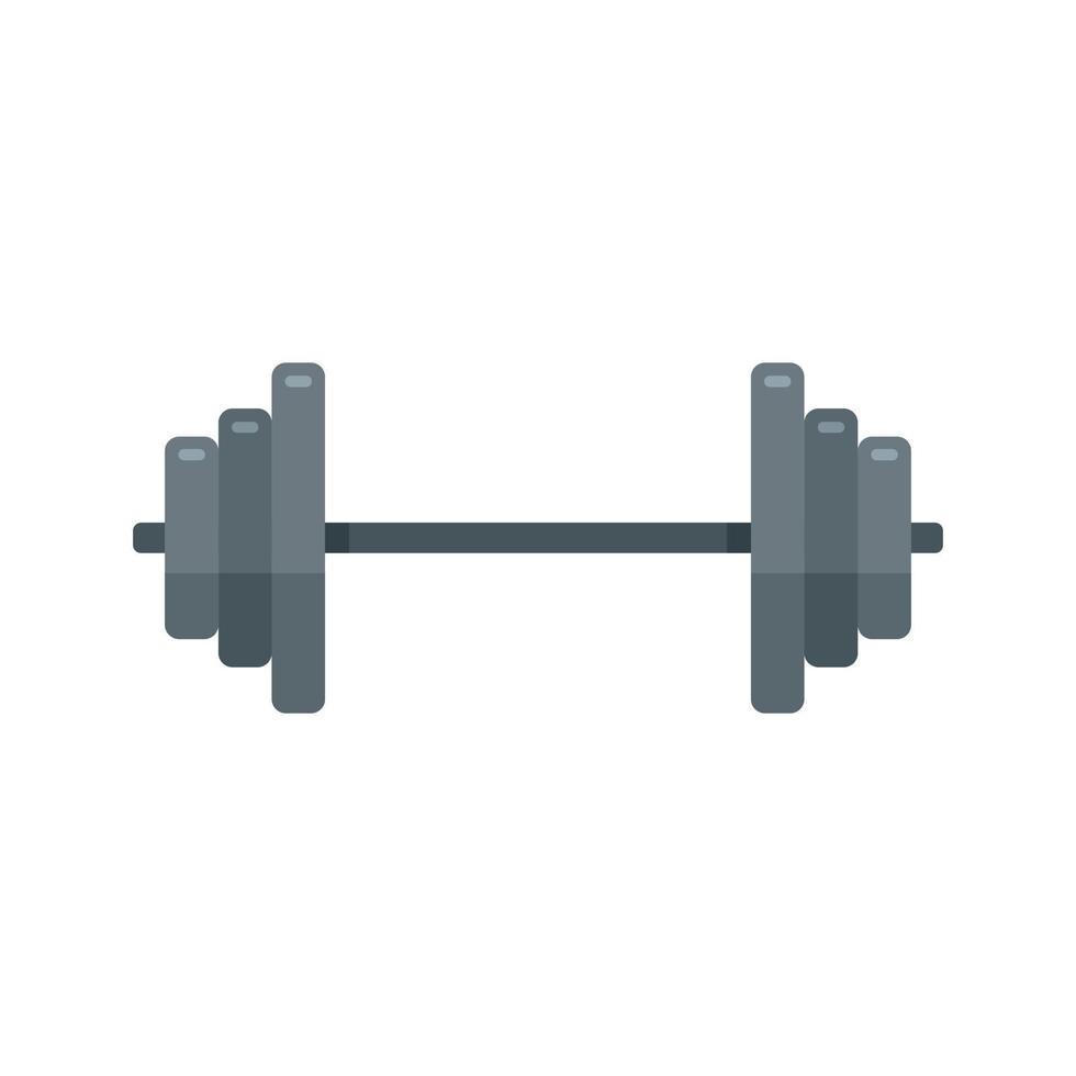 Steel barbell icon flat isolated vector