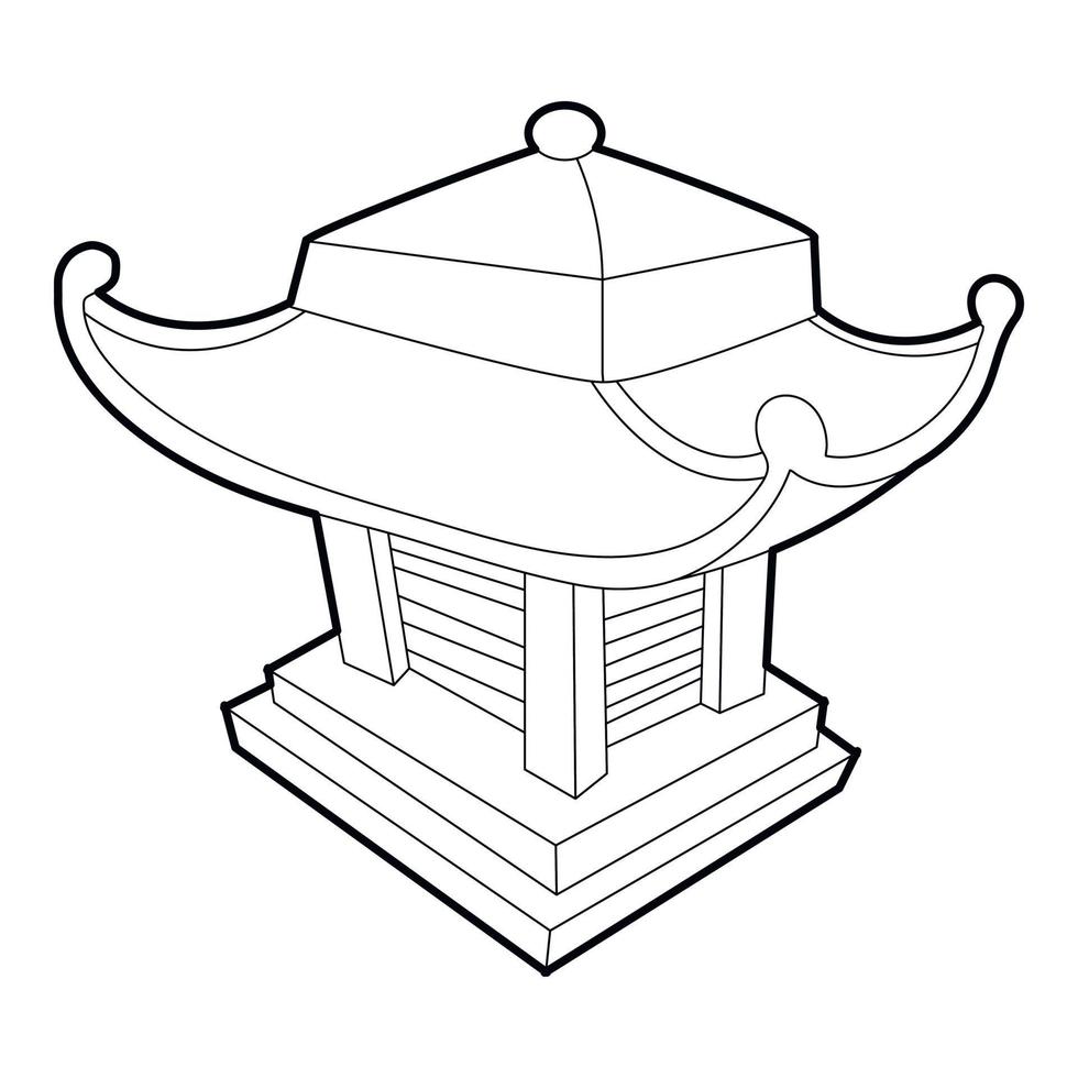 Asian pagoda icon, outline style vector