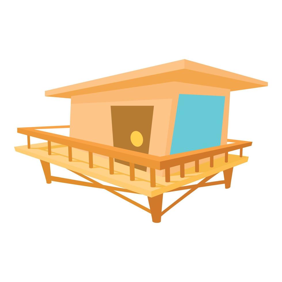 Stilt house icon, cartoon style vector