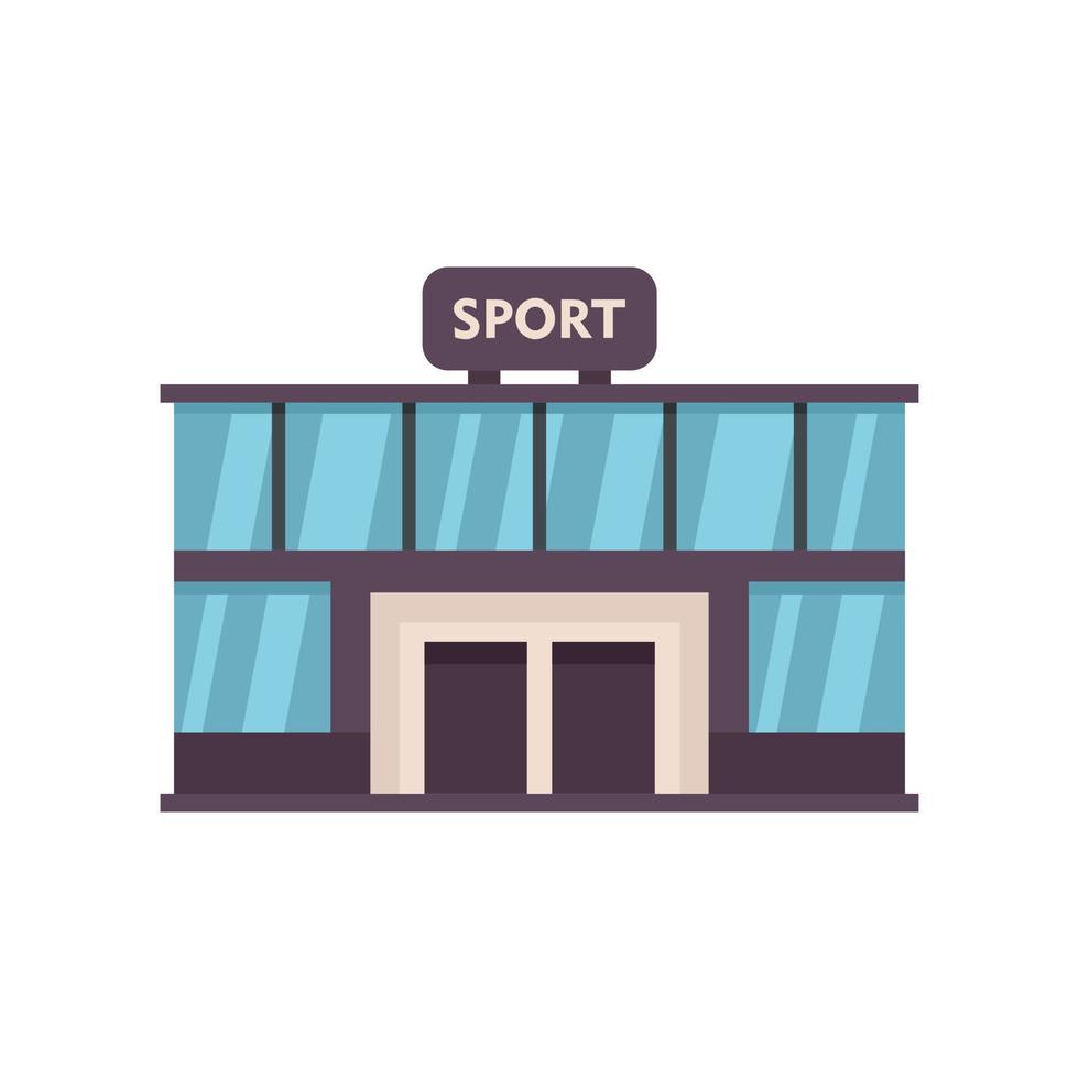 deporte gimnasio edificio icono plano aislado vector