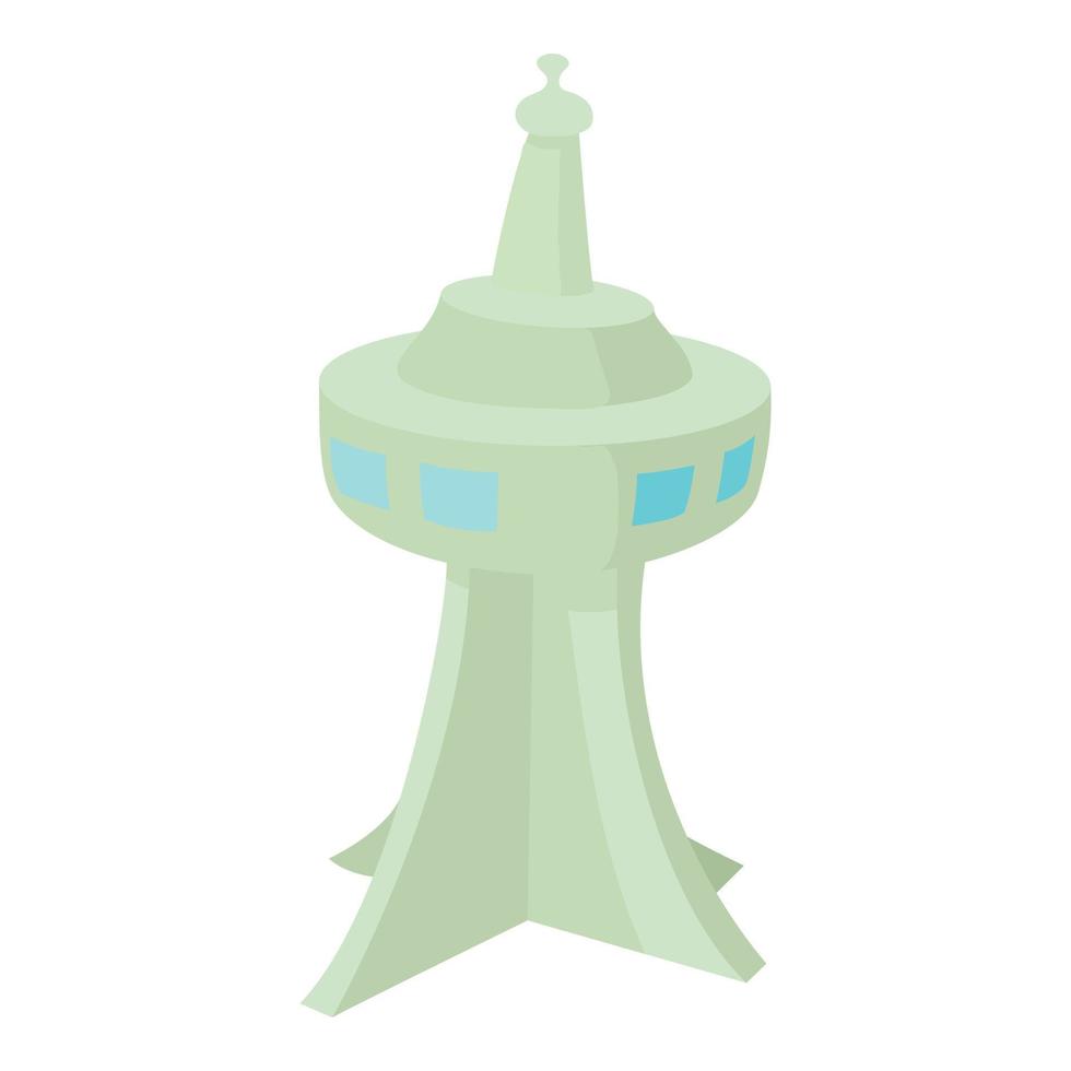 icono de la torre de televisión, estilo de dibujos animados vector