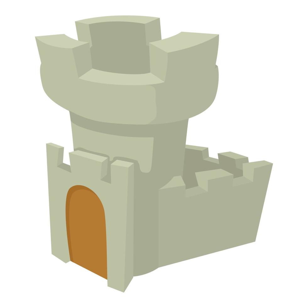 Castle tower icon, cartoon style vector