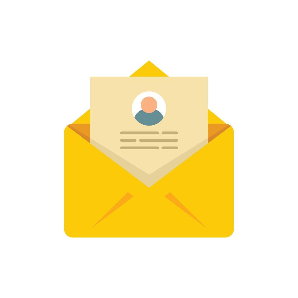 Personal information mail icon flat isolated vector