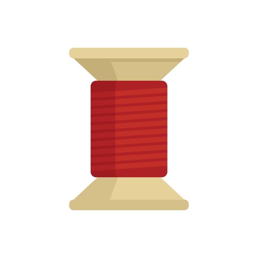 Thread wood bobine icon flat isolated vector