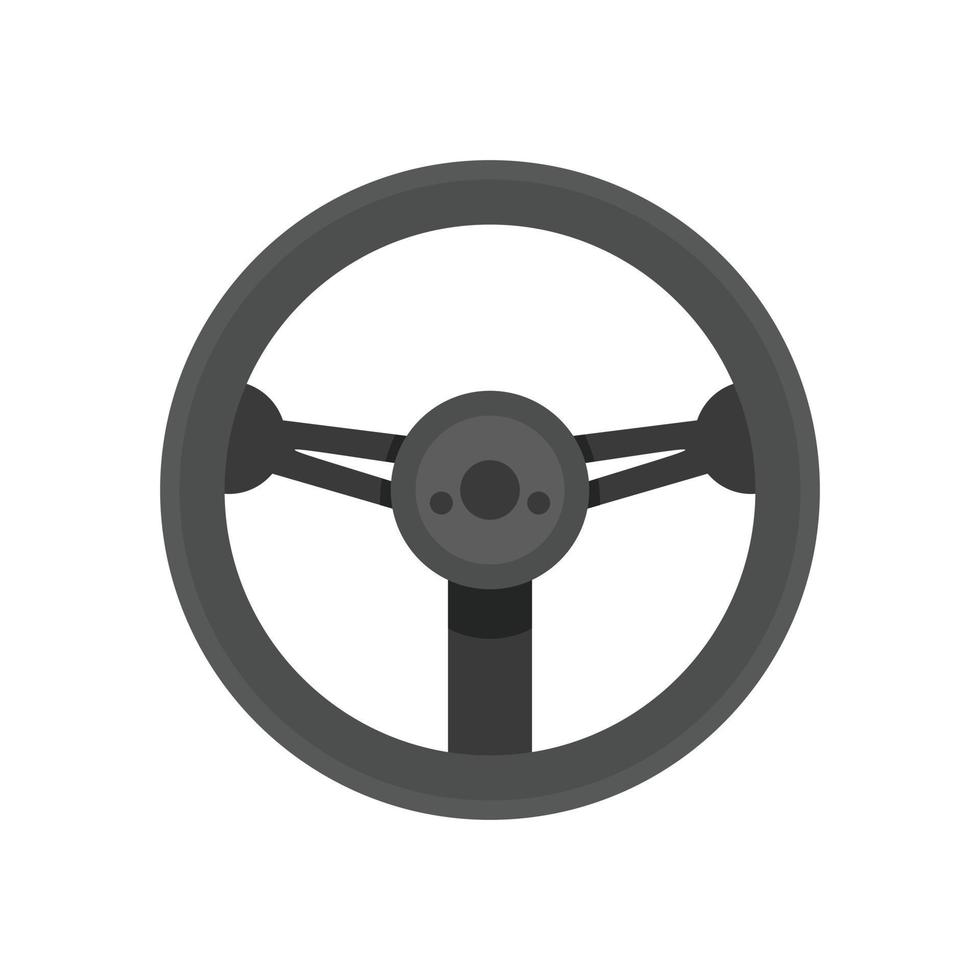 Button steering wheel icon flat isolated vector