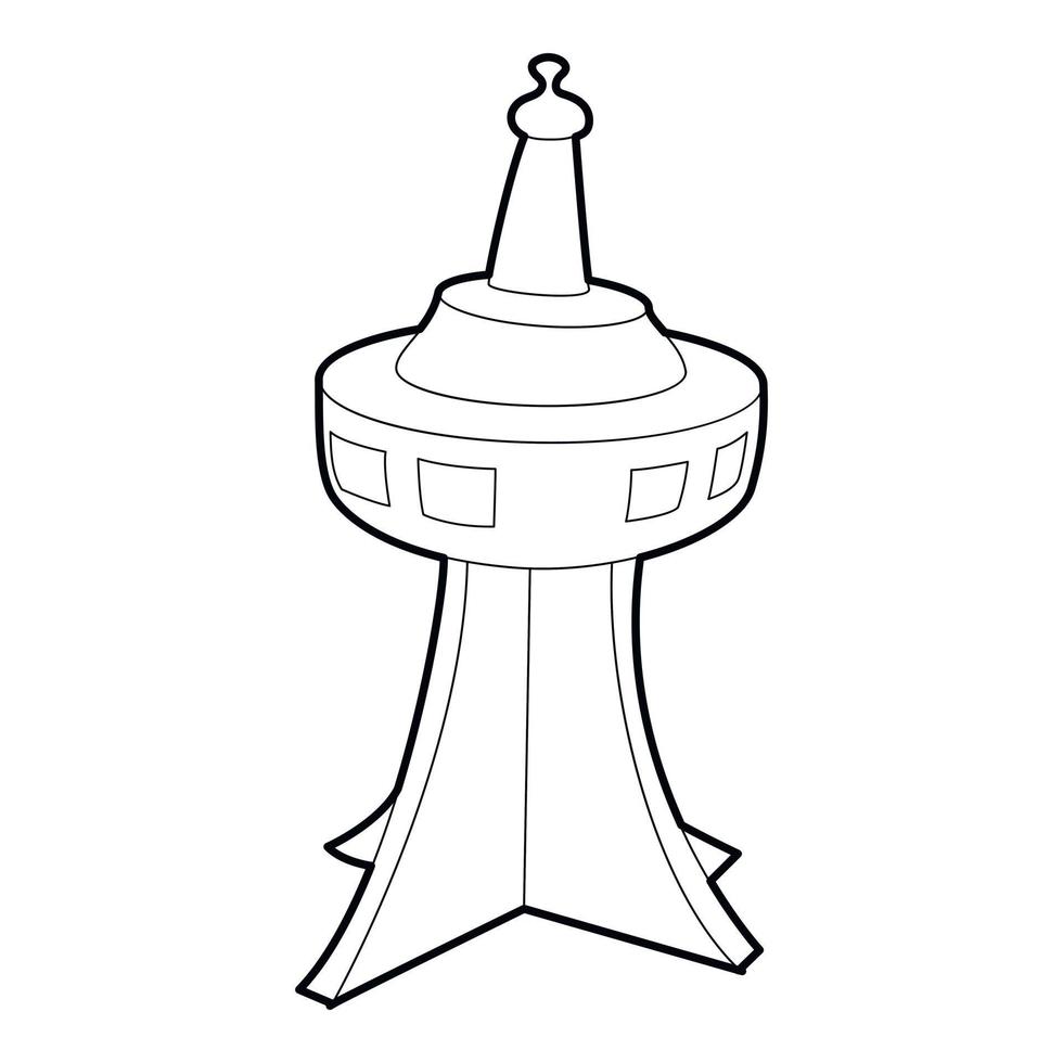 Television tower icon, outline style vector