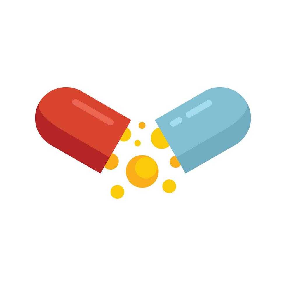 Digestion capsule icon flat isolated vector