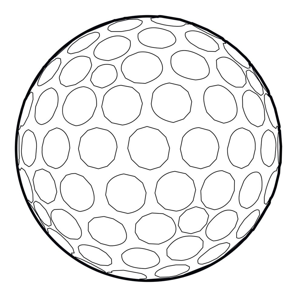 Golfing ball icon, outline style vector